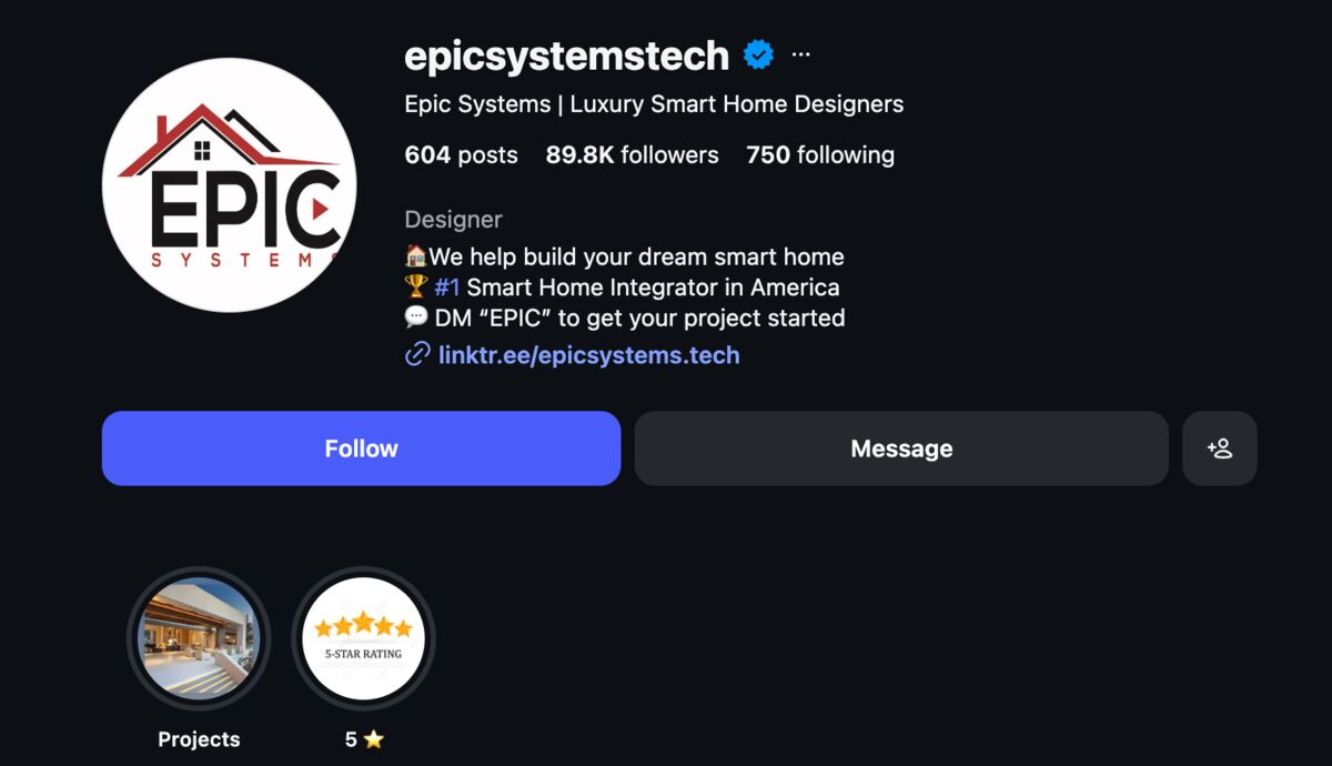 Epic Home Systems profile